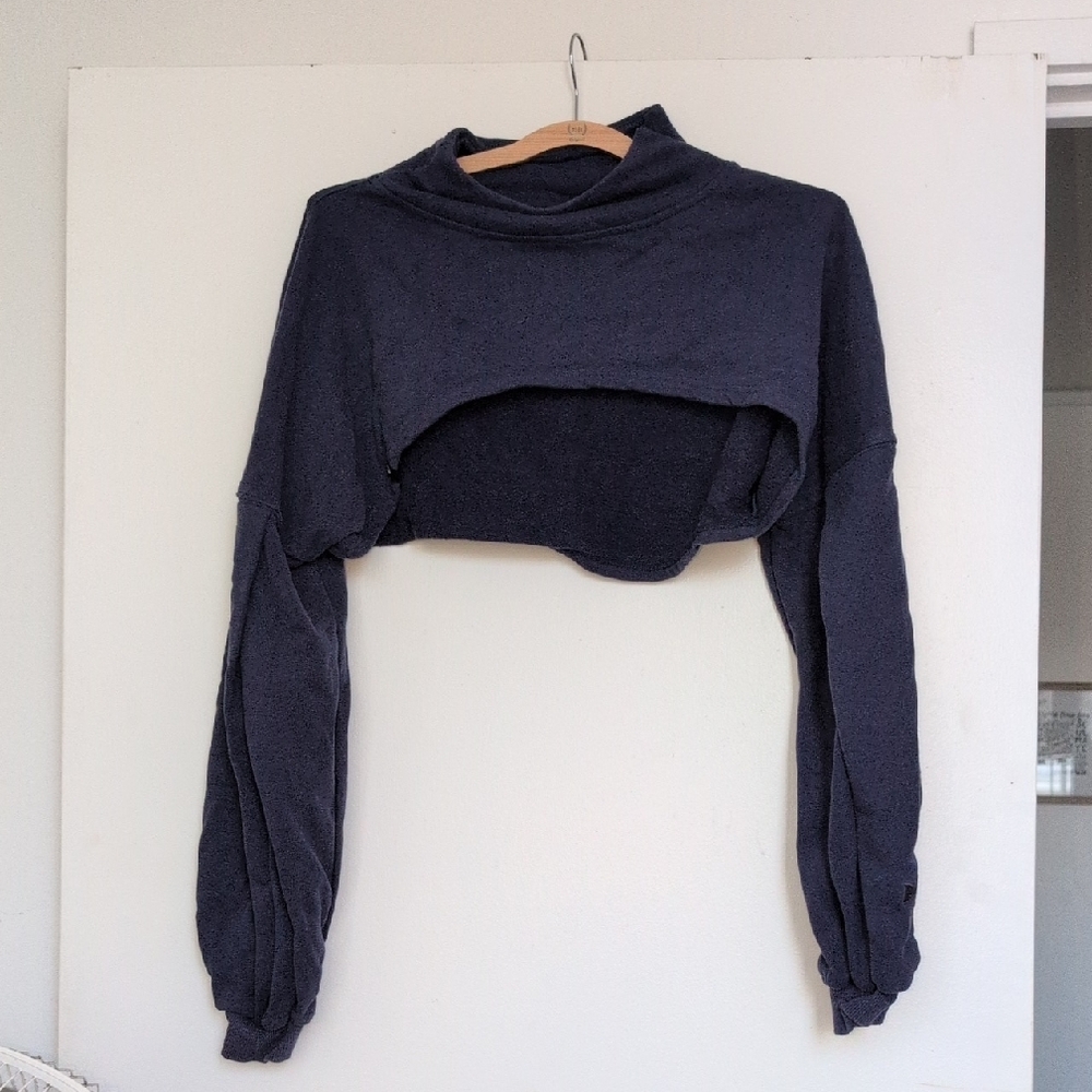 Dark Blue Cropped Sweater